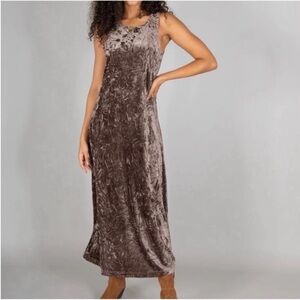 NATURAL LIFE Veronica Espresso Brown Velvet Maxi Dress Sleeveless NWOT SIZE XL